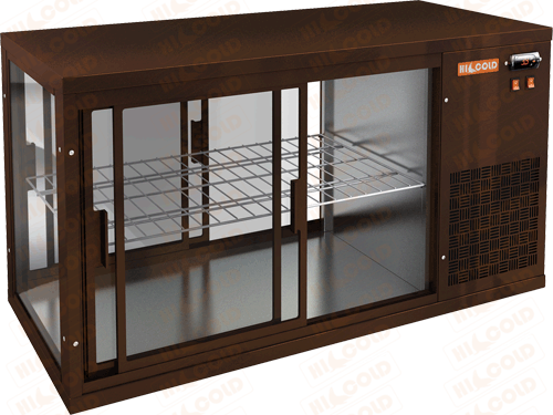 Настольная холодильная витрина сквозная  HICOLD  VRL T 1100 R Brown