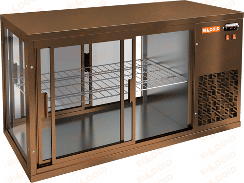 Настольная холодильная витрина сквозная  HICOLD  VRL T 900 R Bronze