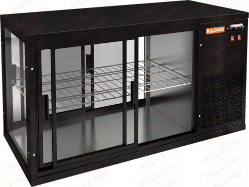Настольная холодильная витрина сквозная  HICOLD  VRL T 1100 R Black
