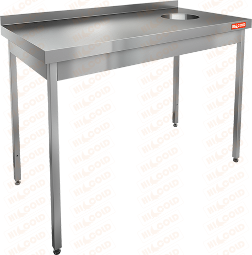 Стол нержавеющий пристенный с бортом для сбора отходов  HICOLD  НДСО-10/6БП